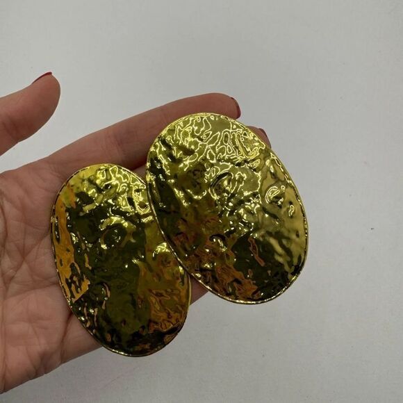 Zara Gold Oval Earrings - Picture 8 of 9